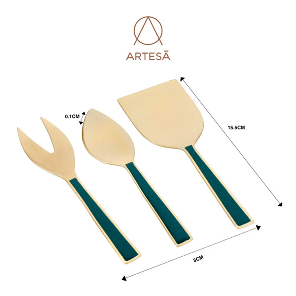 Set de 3 utensilios para queso inox dorado Artesà KitchenCraft - Imagen 9