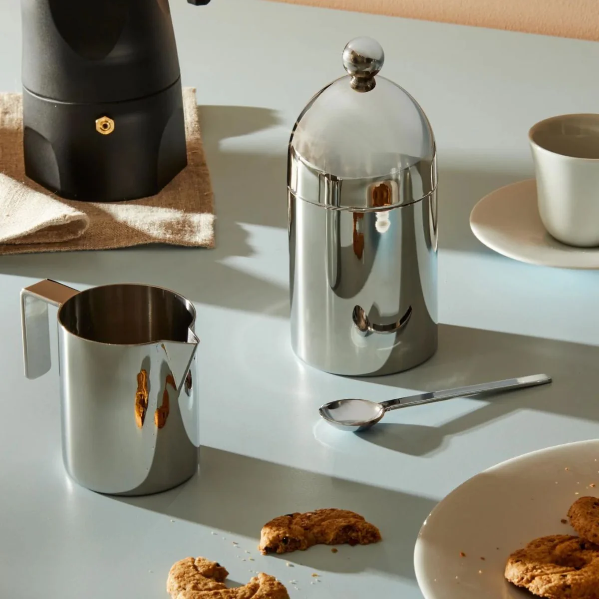 Azucarero con cucharita de acero inoxidable Aldo Rosi Alessi - Imagen 2