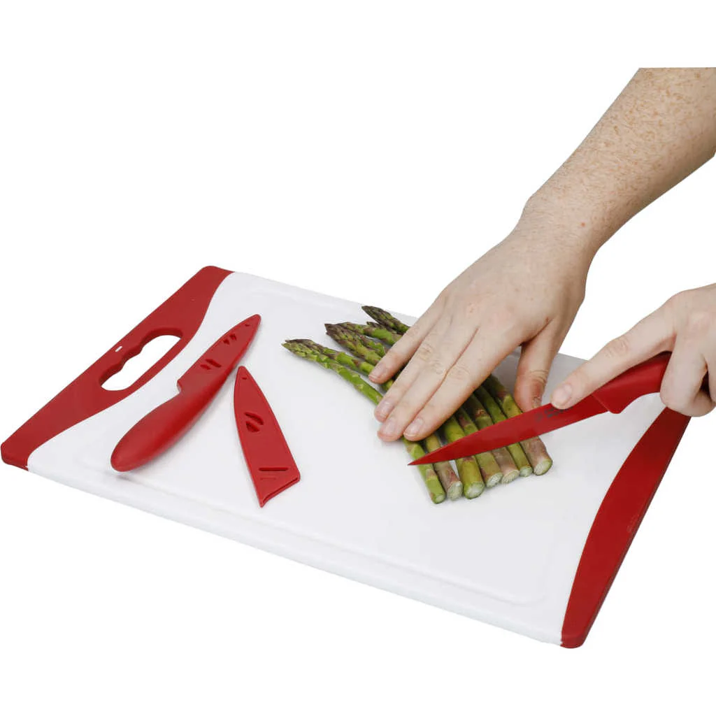 Set de 3 piezas de cuchillos y tabla de cortar Colourworks KitchenCraft - Imagen 6