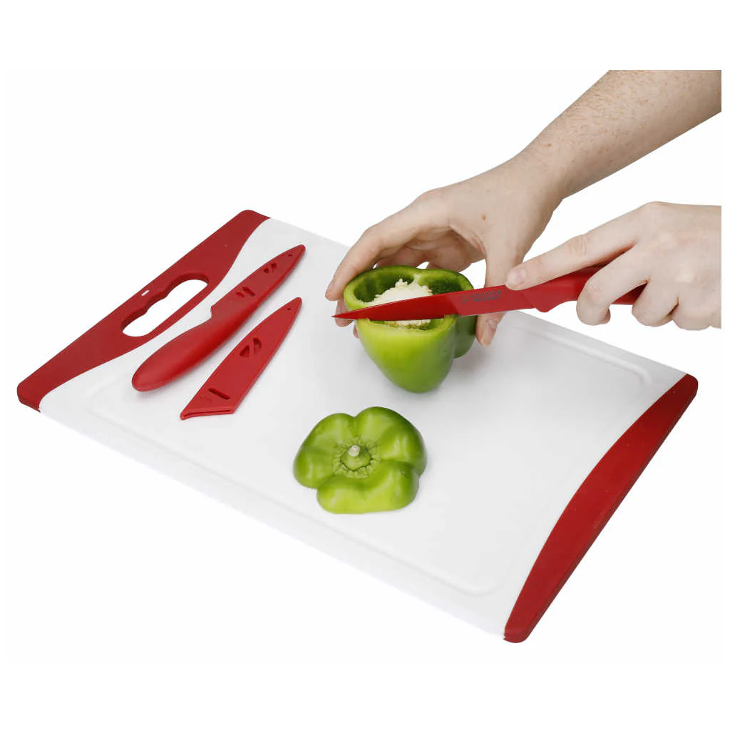 Set de 3 piezas de cuchillos y tabla de cortar Colourworks KitchenCraft - Imagen 7