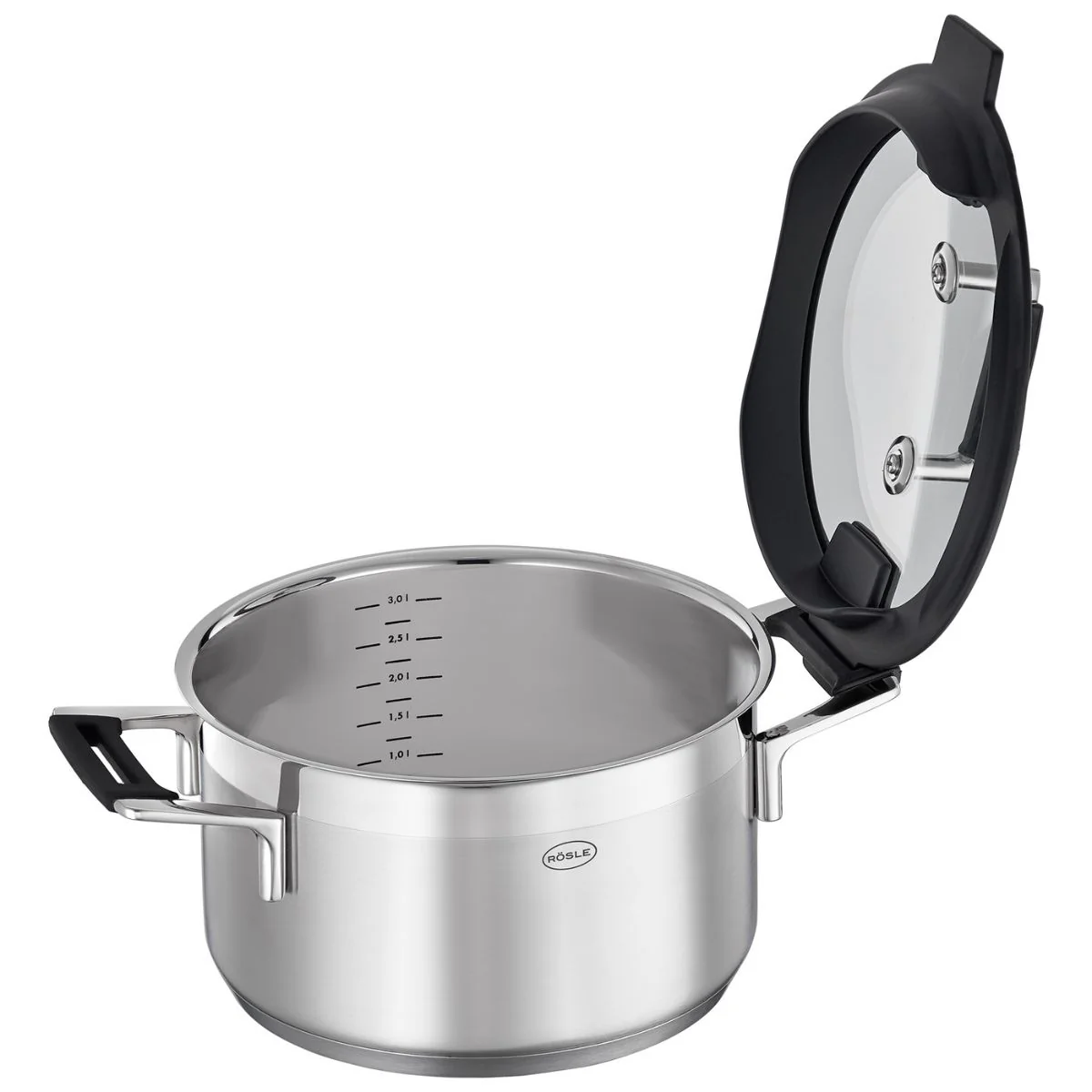 Cacerola alta de acero inoxidable con tapa de cristal Silence Pro Rösle - Imagen 9