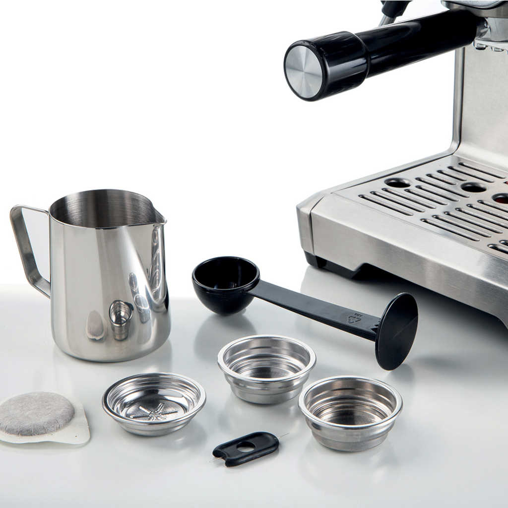 Cafetera Espresso de metal con molinillo de café y monodosis Ariete - Imagen 8