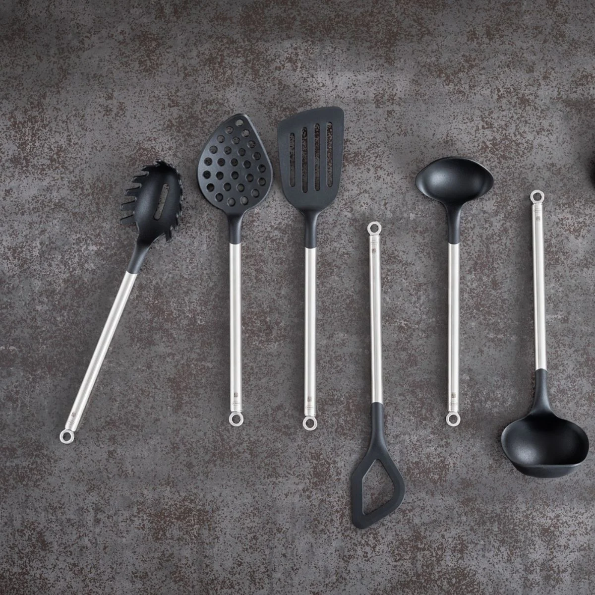 Conjunto de 2 utensilios de cocina de nailon con mango de inox Basic Line Rösle - Imagen 6