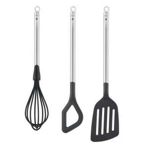 Conjunto de 3 utensilios de cocina de nailon con mango de inox Basic Line Rösle