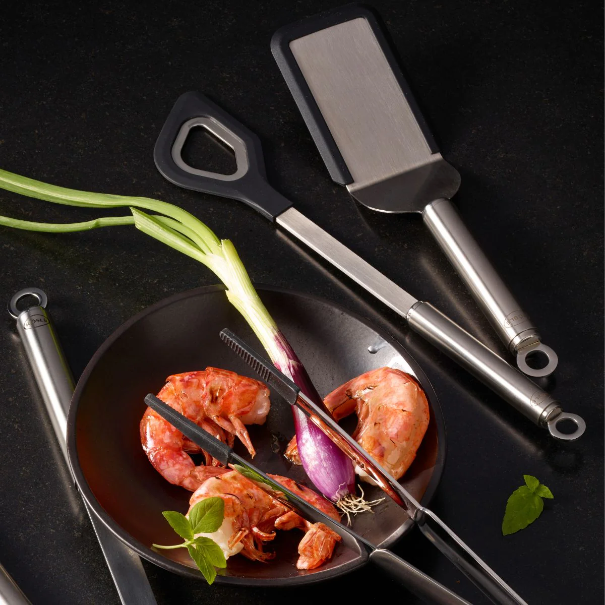 Cuchara espátula con agujero de inox con bordes de silicona Rösle - Imagen 6