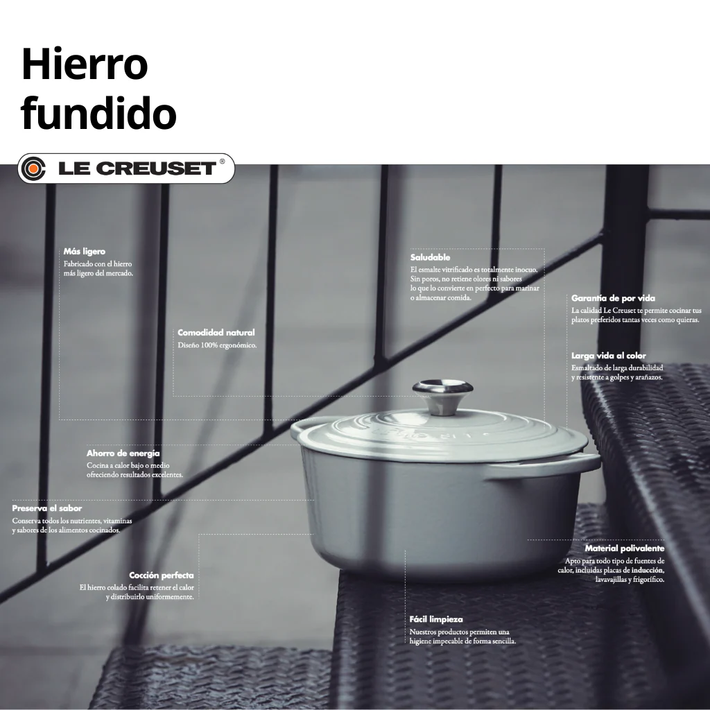 Parrilla grill con mango abatible cuadrada o rectangular Le Creuset - Imagen 5