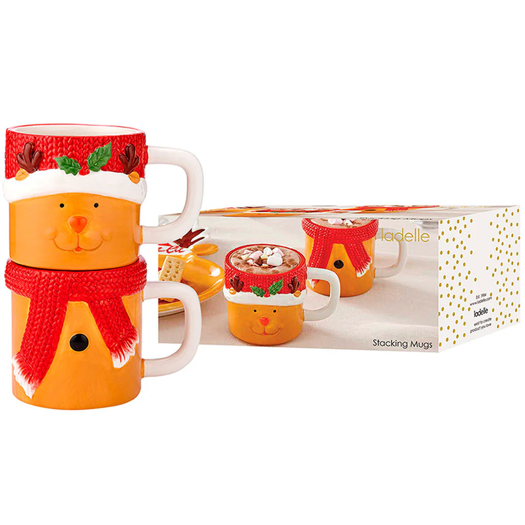 Set de 2 tazas apilables Mug Reno de Navidad Ladelle - Imagen 5