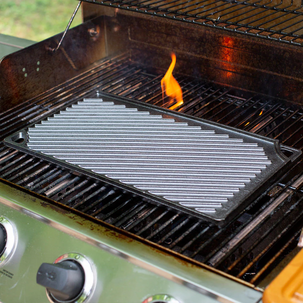 Plancha grill XL Rectangular y Reversible de hierro Lodge - Imagen 6