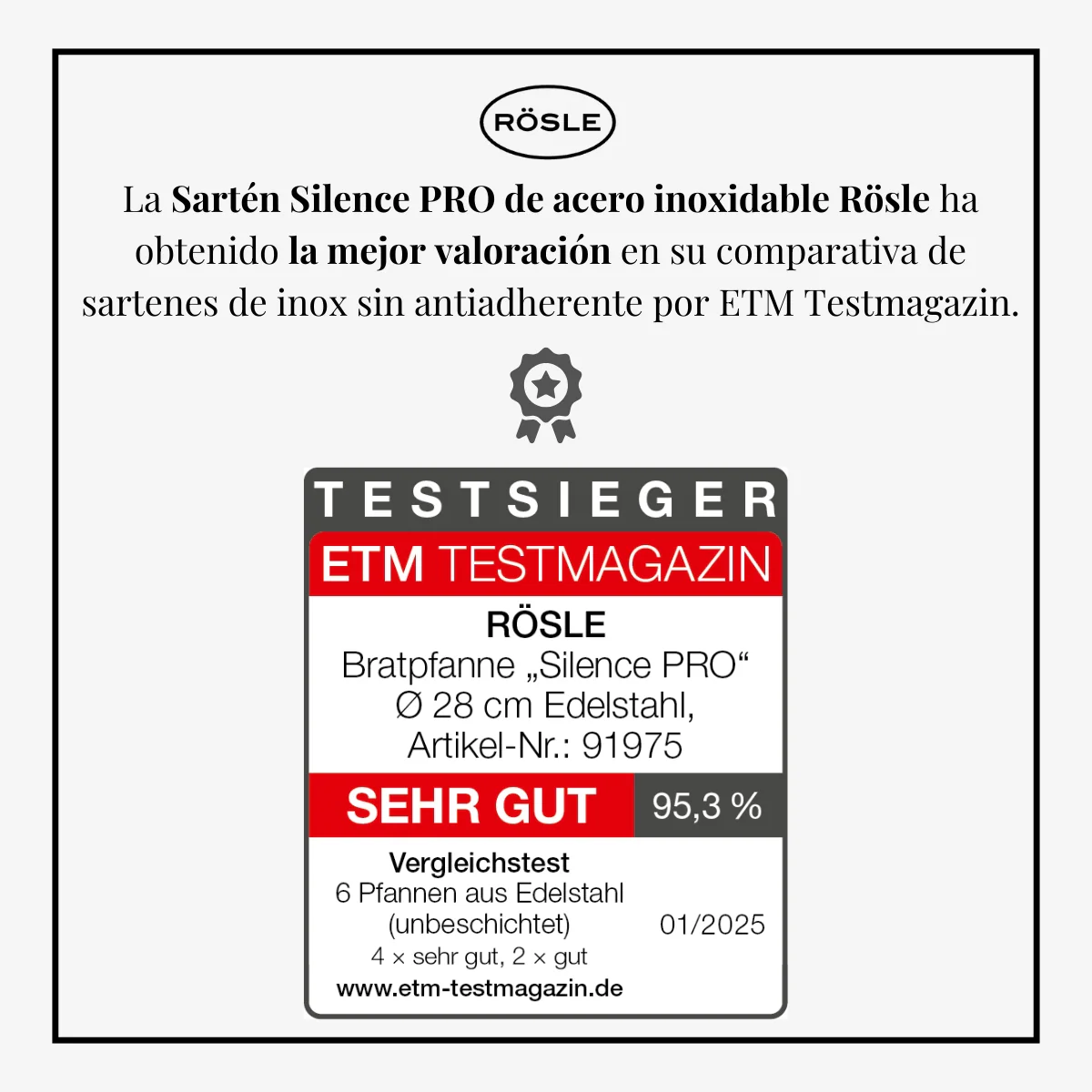 Sartén de acero inoxidable Silence Pro Rösle - Imagen 6