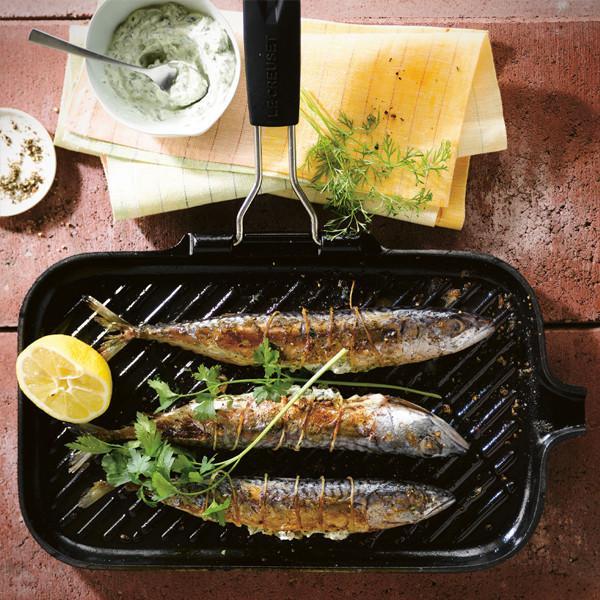 Parrilla grill con mango abatible cuadrada o rectangular Le Creuset