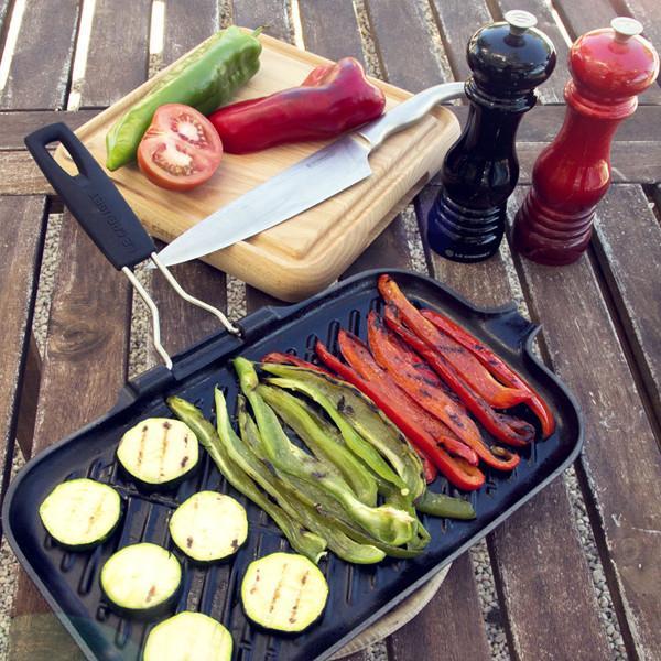 Parrilla grill con mango abatible cuadrada o rectangular Le Creuset - Imagen 3