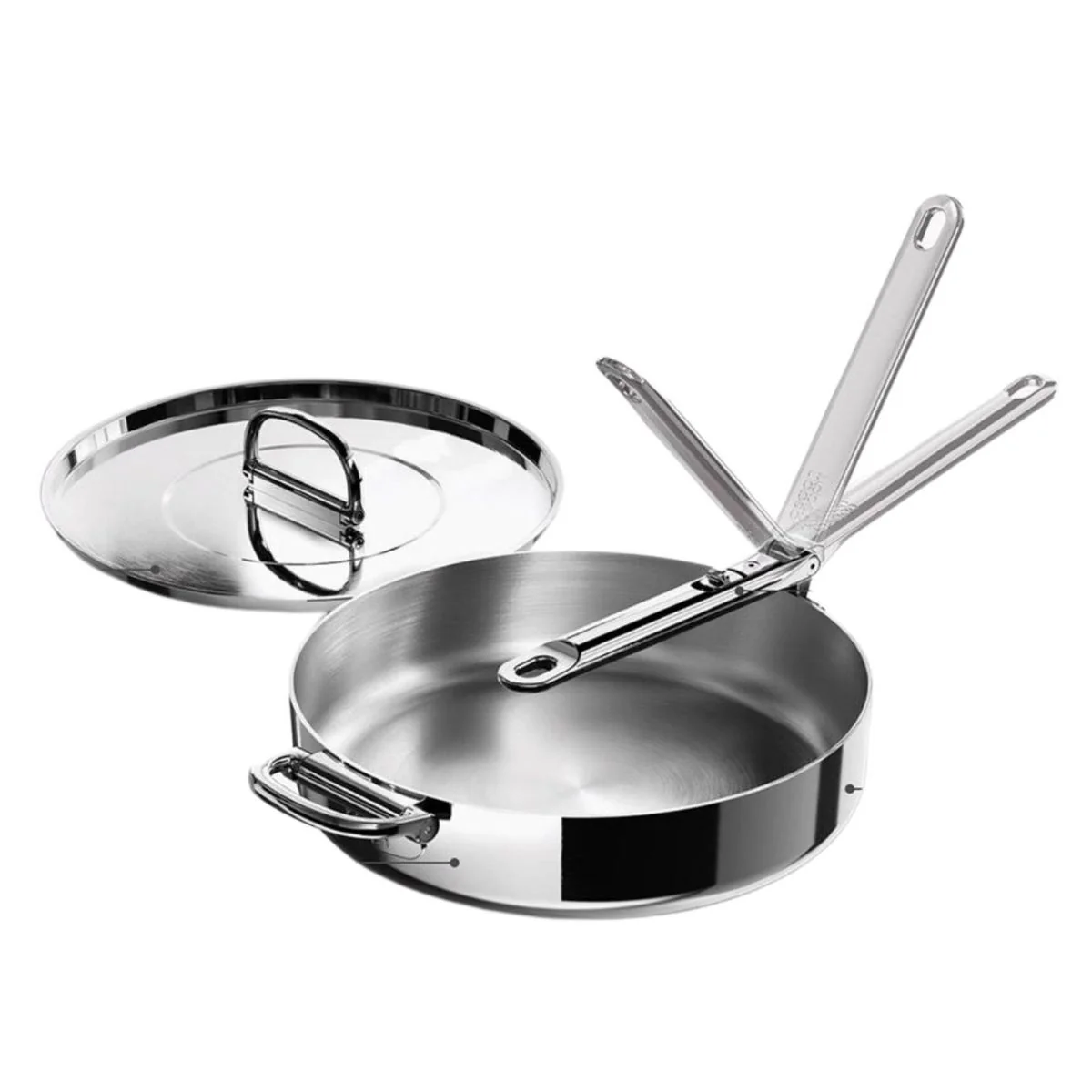 Sartén de acero inoxidable tricapa y con mango plegable Space Steel Joseph Joseph - Imagen 9