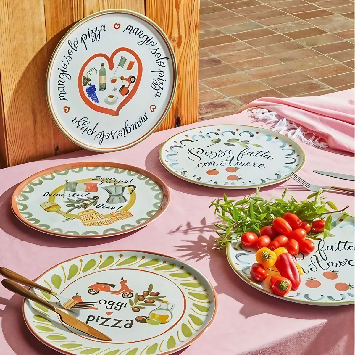 Set de 4 platos de porcelana para pizza Cinzia Andrea Fontebasso Tognana - Imagen 2