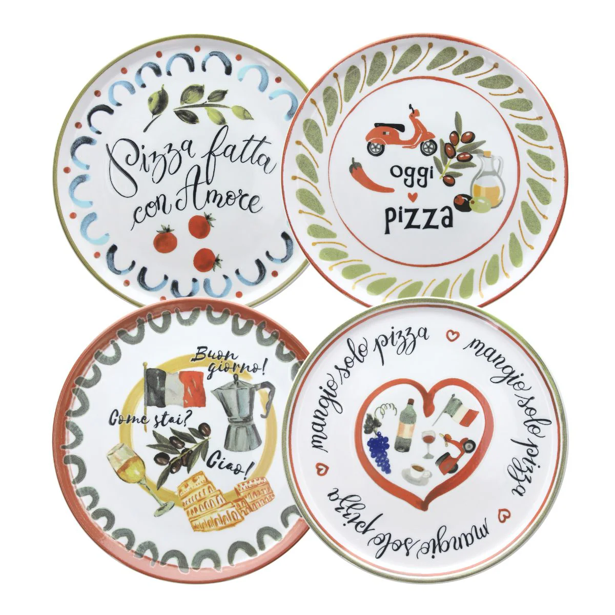 Set de 4 platos de porcelana para pizza Cinzia Andrea Fontebasso Tognana - Imagen 3