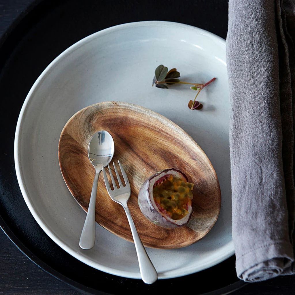 Bandeja ovalada de madera de acacia House Doctor - Imagen 2