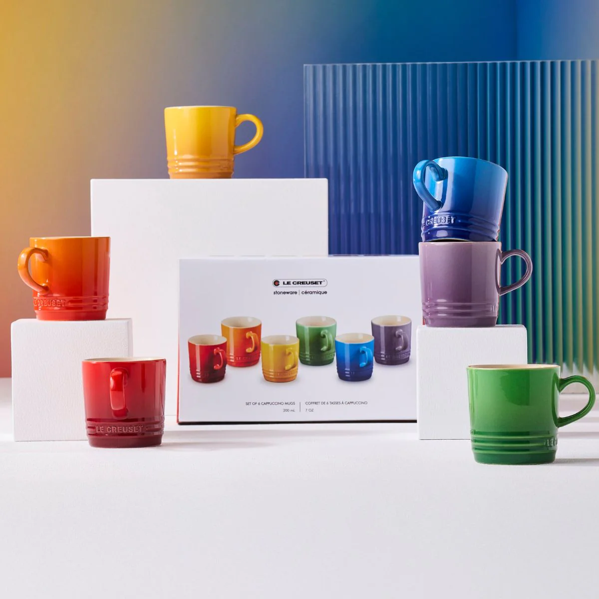 Set de 6 tazas cerámicas tipo Mug 350ml Arcoiris Le Creuset - Imagen 5