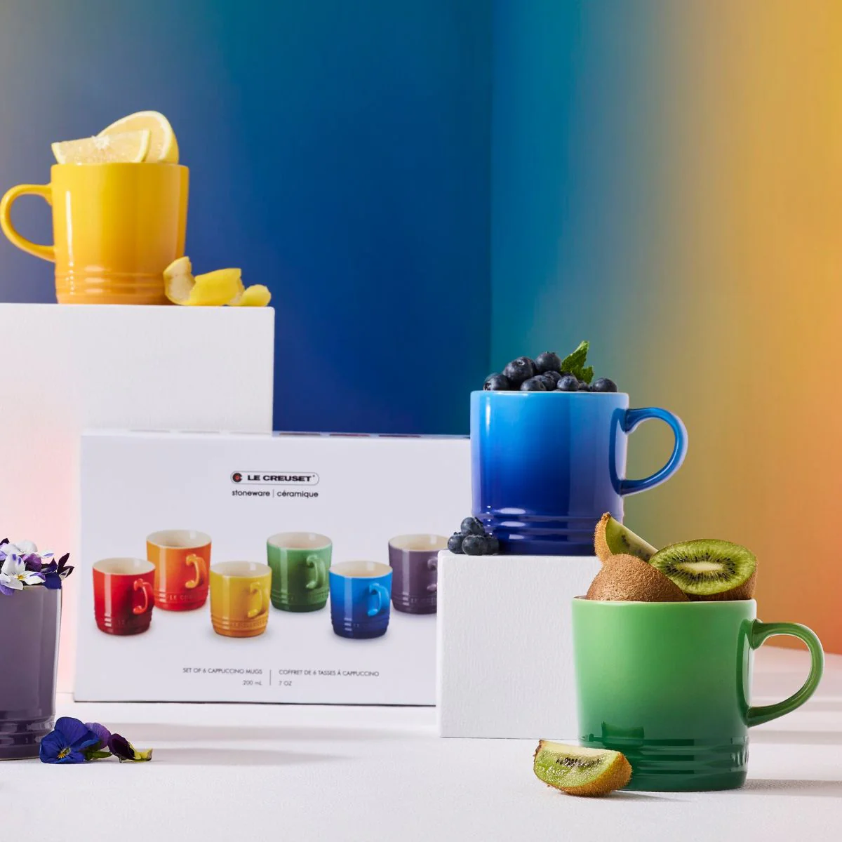 Set de 6 tazas cerámicas 200ml Arcoíris Le Creuset - Imagen 5