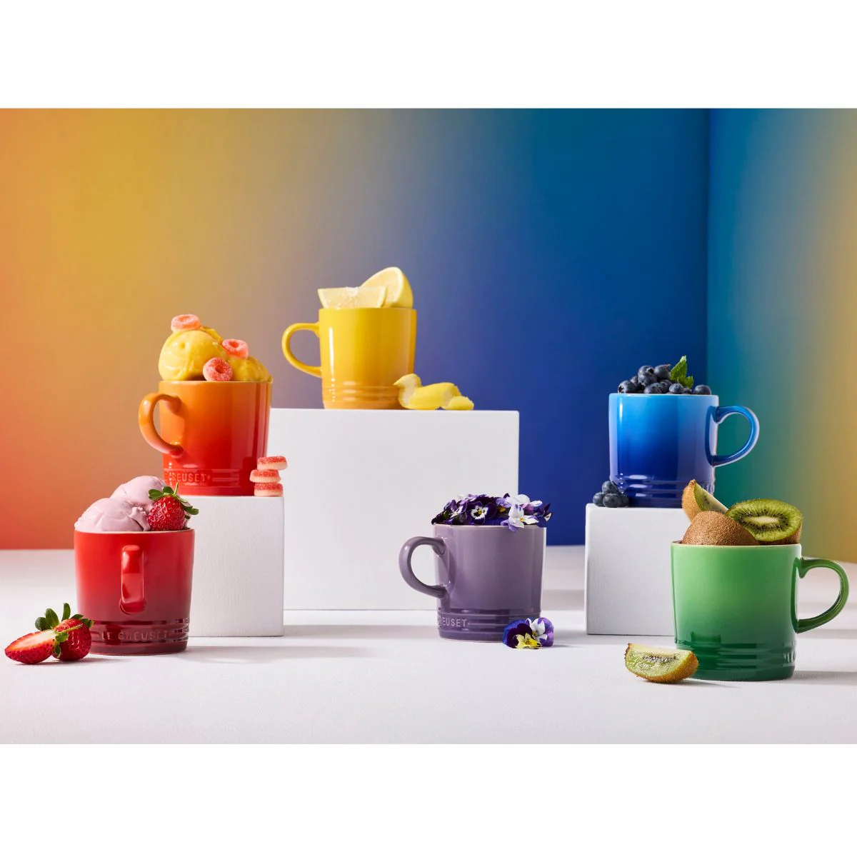 Set de 6 tazas cerámicas tipo Mug 350ml Arcoiris Le Creuset - Imagen 6