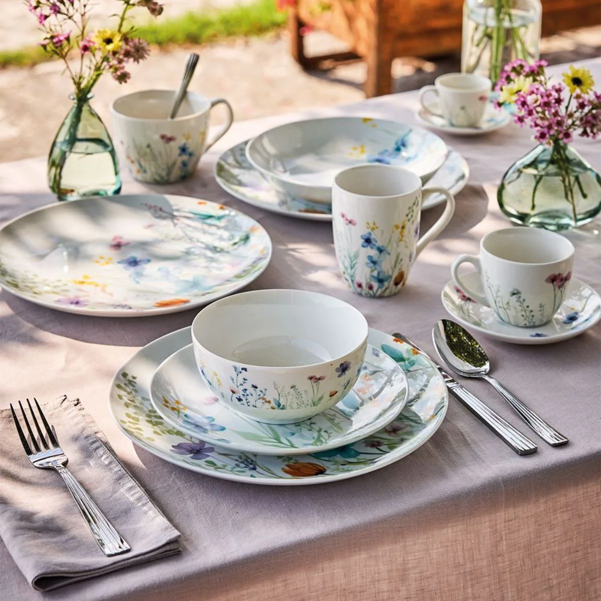 Tazas de porcelana con y sin plato 420ml Florenne Tognana - Imagen 5