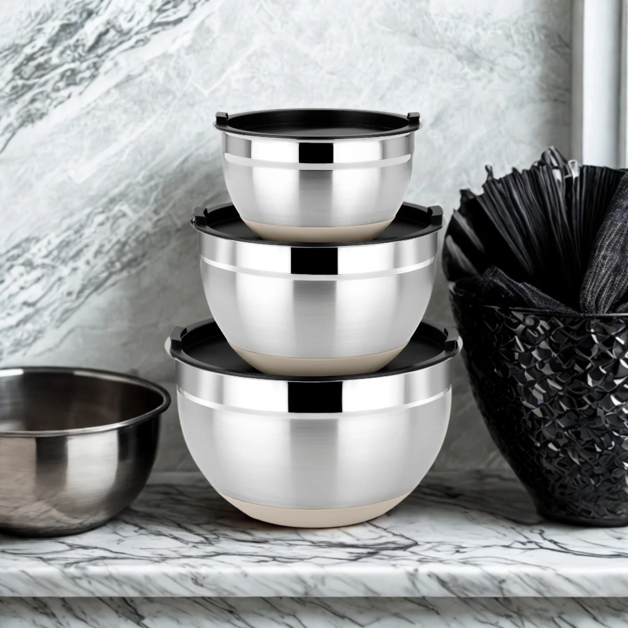 Set de 3 boles de acero inoxidable Natural Bra - Imagen 4