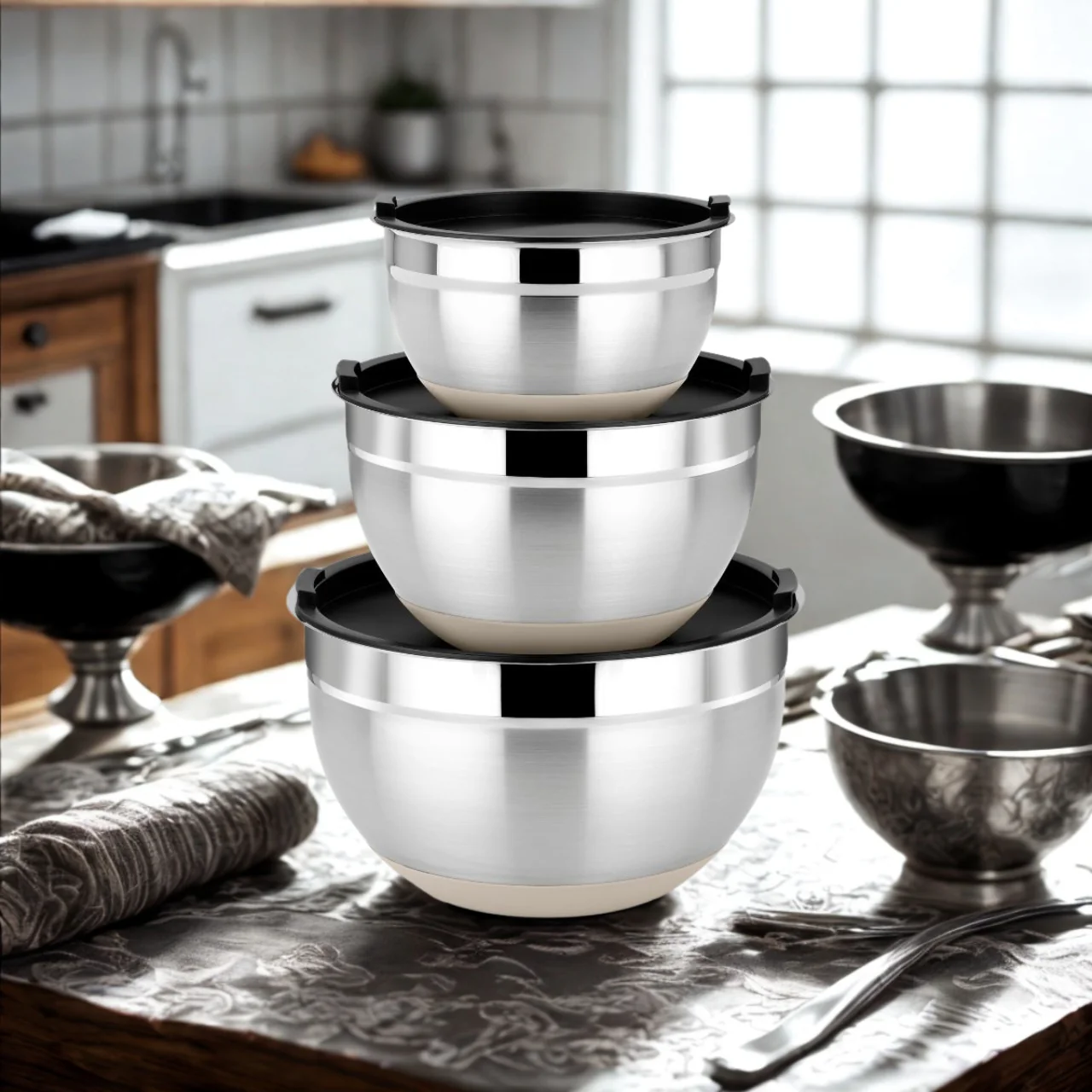 Set de 3 boles de acero inoxidable Natural Bra - Imagen 7