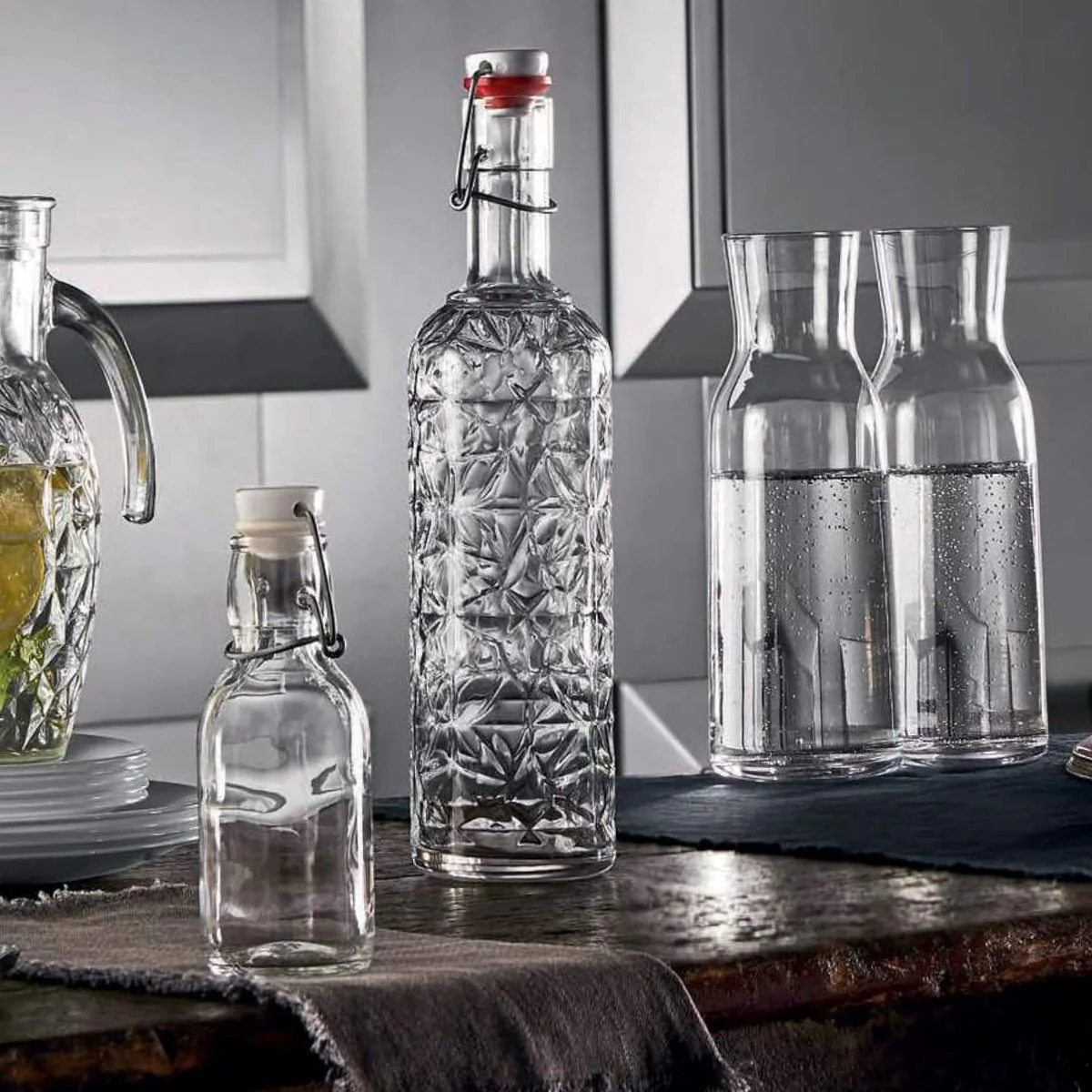 Botella de cristal con tapón basculante Oriente Bormioli Rocco