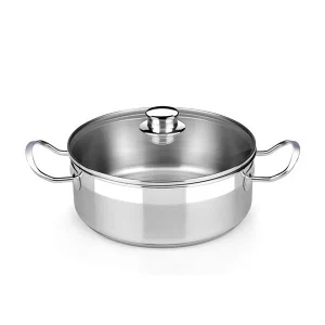 Cacerola de acero inoxidable con tapa de cristal Profesional BRA