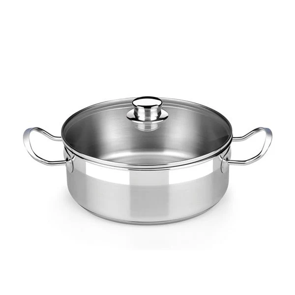 Cacerola de acero inoxidable con tapa de cristal Profesional BRA - Imagen 2