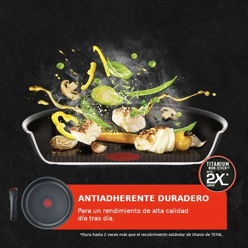 Conjunto de 3 sartenes y mango Ingenio Emotion Tefal 22, 24 y 28 cm - Imagen 9