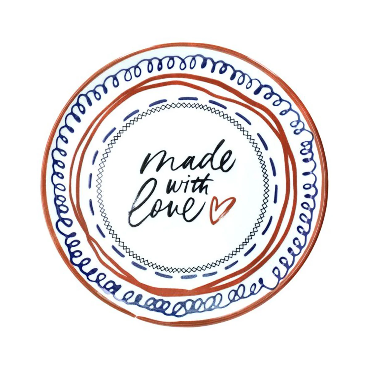 Set de 4 platos de porcelana para pizza Love Andrea Fontebasso Tognana - Imagen 6