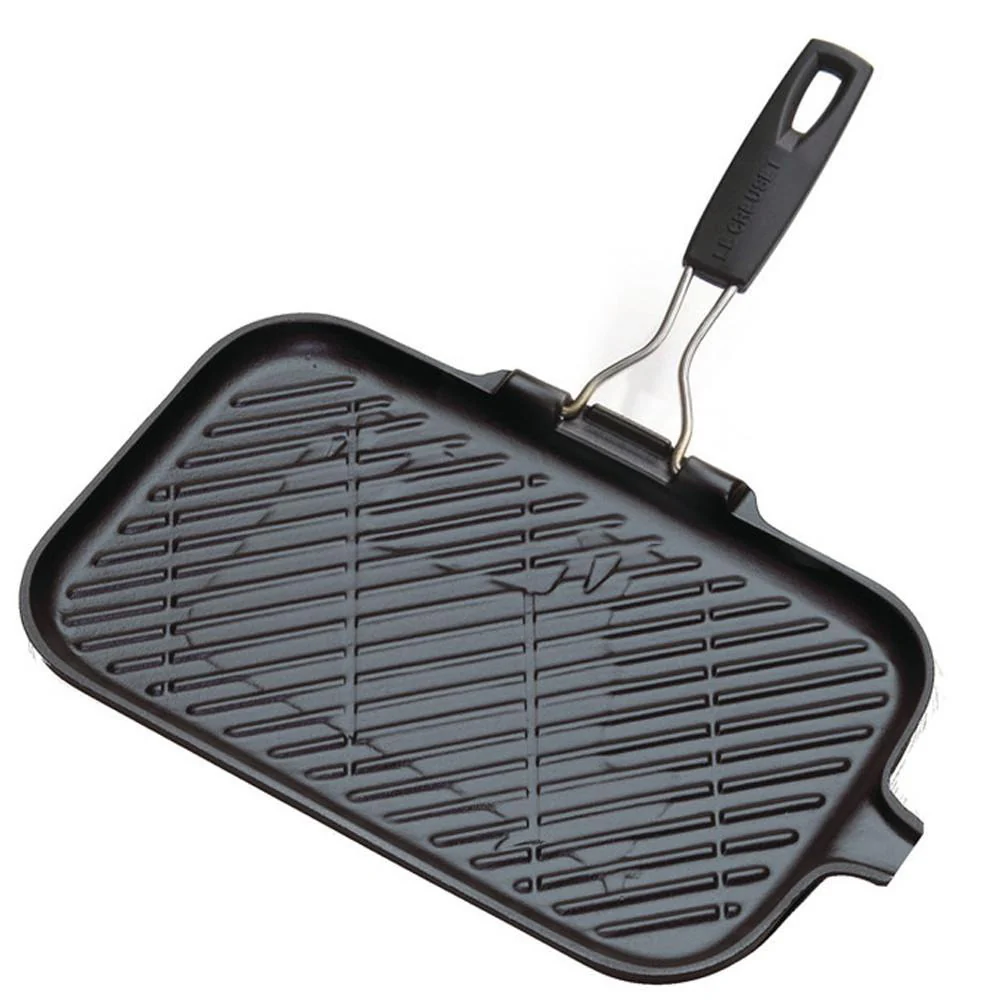 Parrilla grill con mango abatible cuadrada o rectangular Le Creuset - Imagen 4