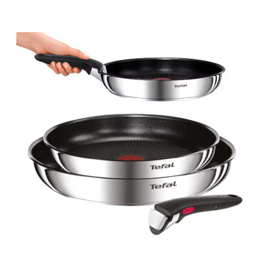 Conjunto de 3 sartenes y mango Ingenio Emotion Tefal 22, 24 y 28 cm - Imagen 3