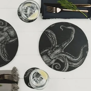 Tabla redonda de pizarra para quesos y aperitivos Selbrae